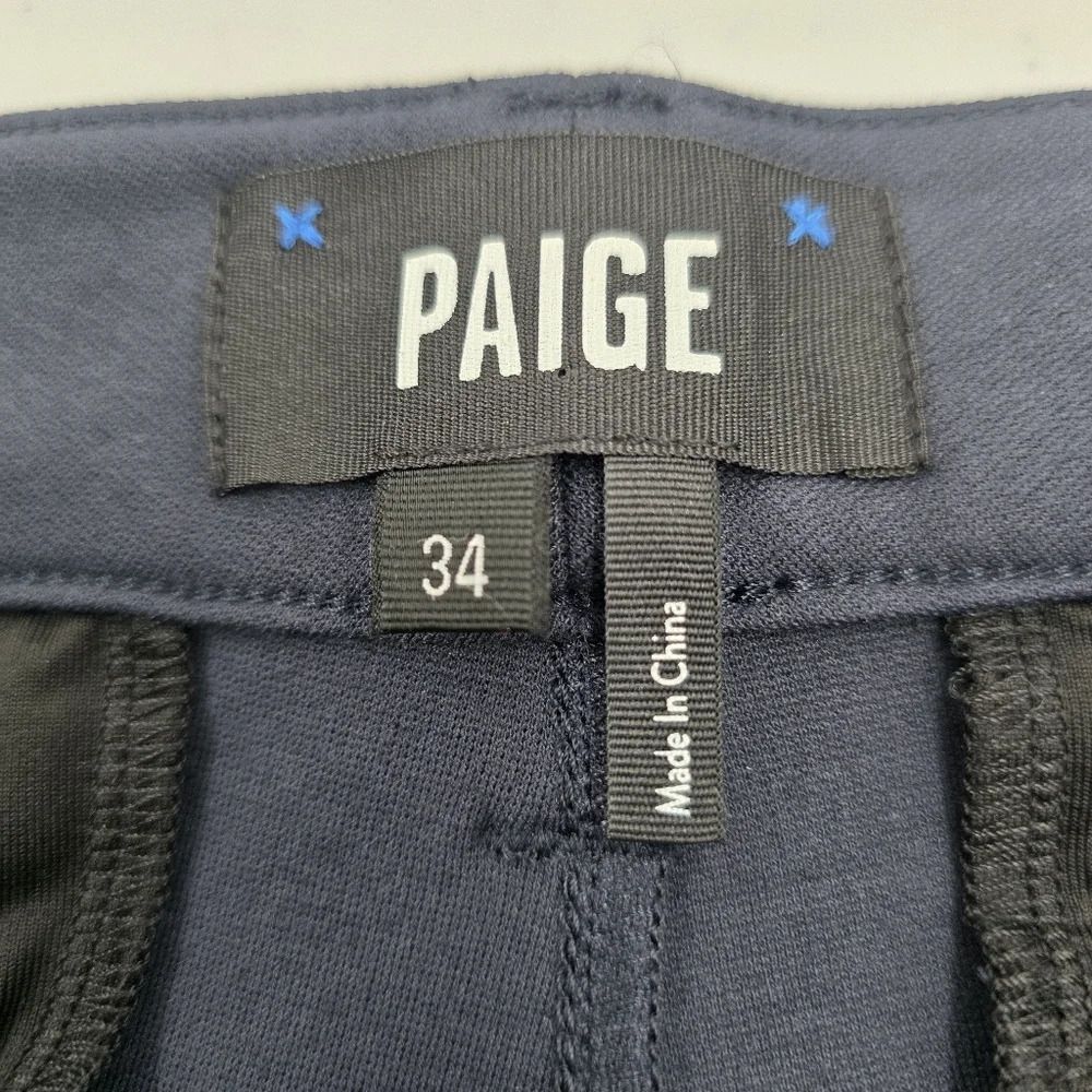 Paige Rickson Stretch Chino Trouser Shorts Men's Size 34 Dark Blue Transend Knit